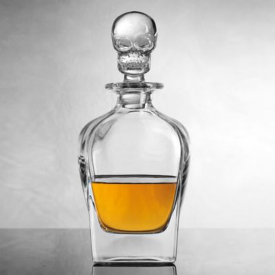 Skull Decanter and Set of 2 Double Old-Fashioned Glasses