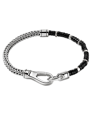 Sterling Silver Heishi Black Onyx Beaded Flex Bracelet
