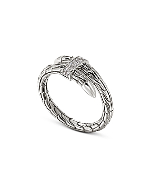 Shop John Hardy Sterling Silver Spear Diamond Coil Ring