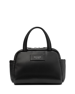 Shop Kate Spade New York Puffed Smooth Leather Satchel In Black