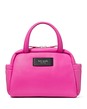 Shop Kate Spade New York Puffed Smooth Leather Satchel In Vivid Snap