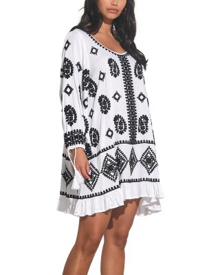 Embroidered Scoop Neck Dress