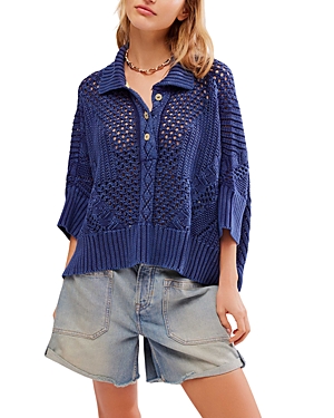 Shop Free People To The Point Polo In Midnight Rain