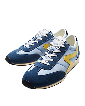 Rag & Bone Blue Retro Runner Slim Sneakers In Denim Blue