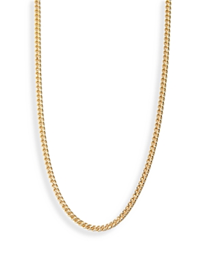 Curb Chain Necklace in 18K Gold Plated Sterling Silver, 15