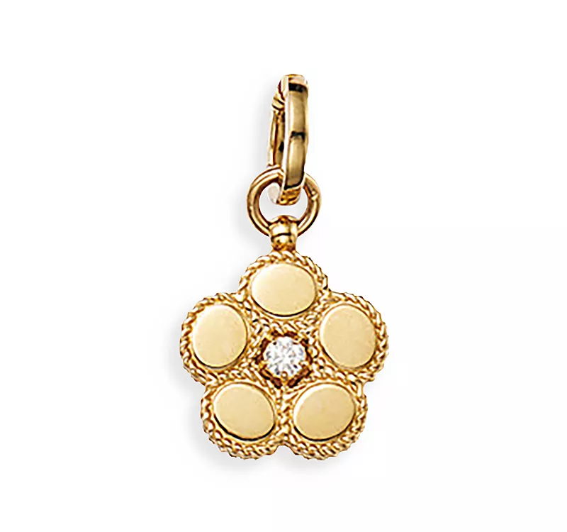 Roberto Coin 18K Yellow Gold Daisy Diamond Flower Pendant - Exclusive