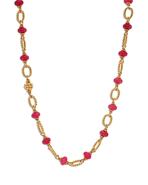 Shop Capucine De Wulf Berry & Bead Chain Necklace, 24 In Pink/gold