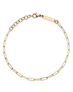 14K Yellow Gold Simple Gold Paperclip Link Chain Bracelet