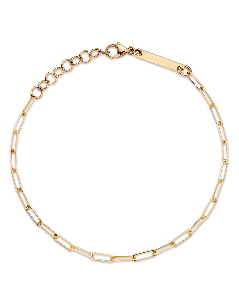 Zoë Chicco 14k Yellow Gold Simple Gold Paperclip Link Chain Bracelet In Gold