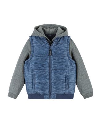 Andy & Evan - Boys' Textured Hoodie with Vest - Little Kid, Big Kid