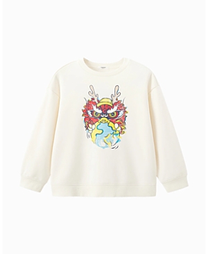 Balabala Knitted Long Sleeve Sweatshirt - Little Kid In White