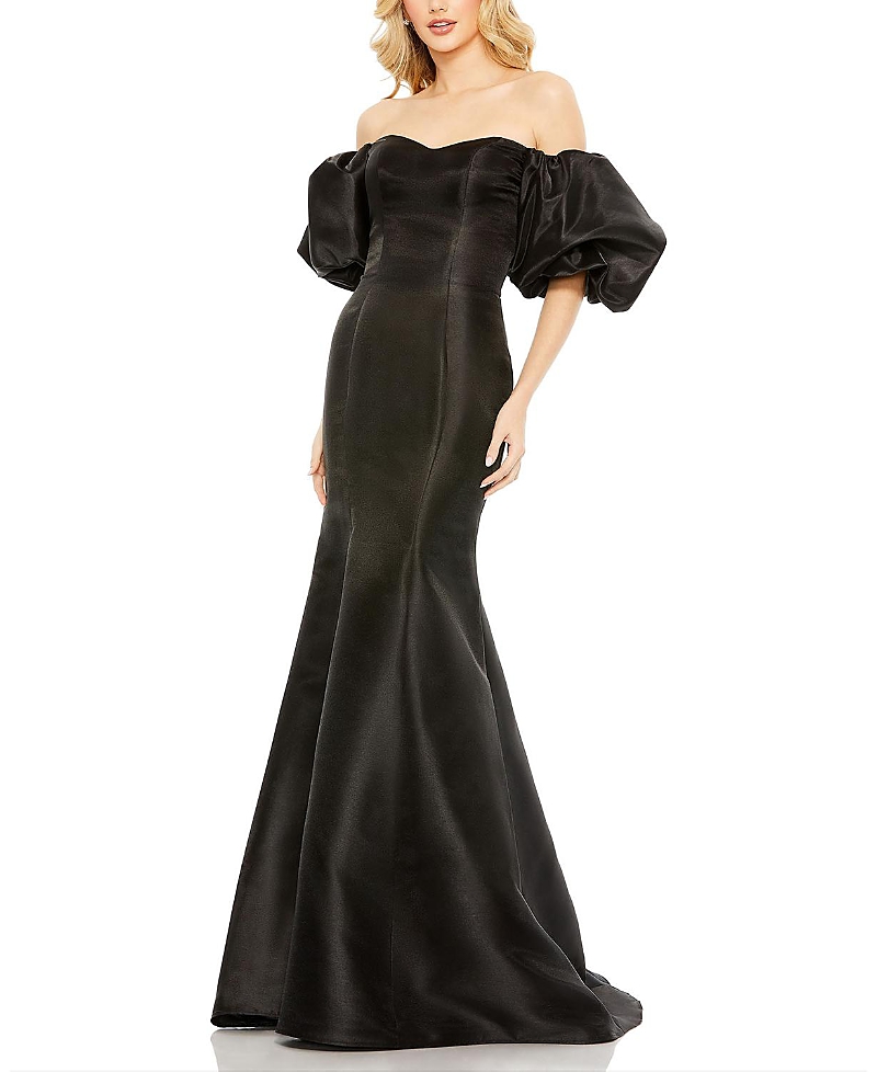 Mac Duggal Sweetheart Off The Shoulder Puff Sleeve Gown