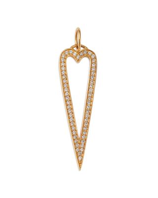 Nina Gilin 14K Yellow Gold Diamond Heart Pendant
