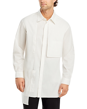 Shop Y-3 Paneled Button Front Shirt In Off White