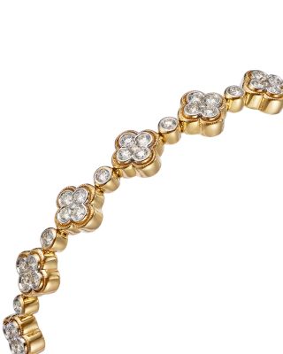 Diamond Clover Link Bracelet in 14K Yellow Gold, 2.50 tcw