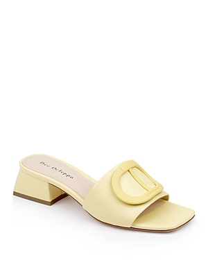Dee Ocleppo Dizzy Leather Buckle Mule Sandals In Sunflower Yellow Leather