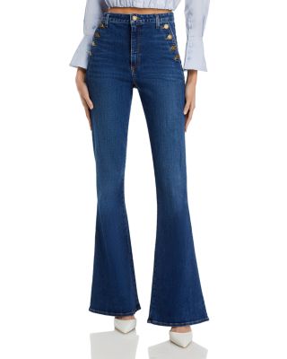 Helena High Rise Flared Sailor Jeans in Medium Wash
