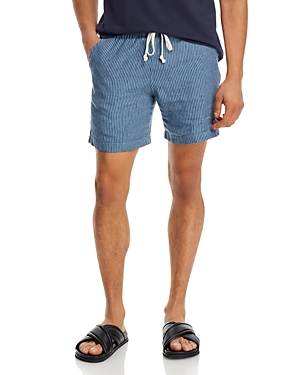 Shop Alex Crane  Bo Linen Shorts In Overdye Indigo