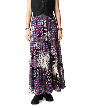 Shop Ba&sh Ba & Sh Jupe Brooke Printed Maxi Skirt In Purple