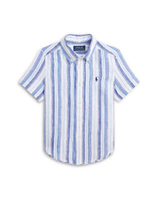 Ralph Lauren - Boys' Linen Striped Short Sleeve Shirt - Little Kid