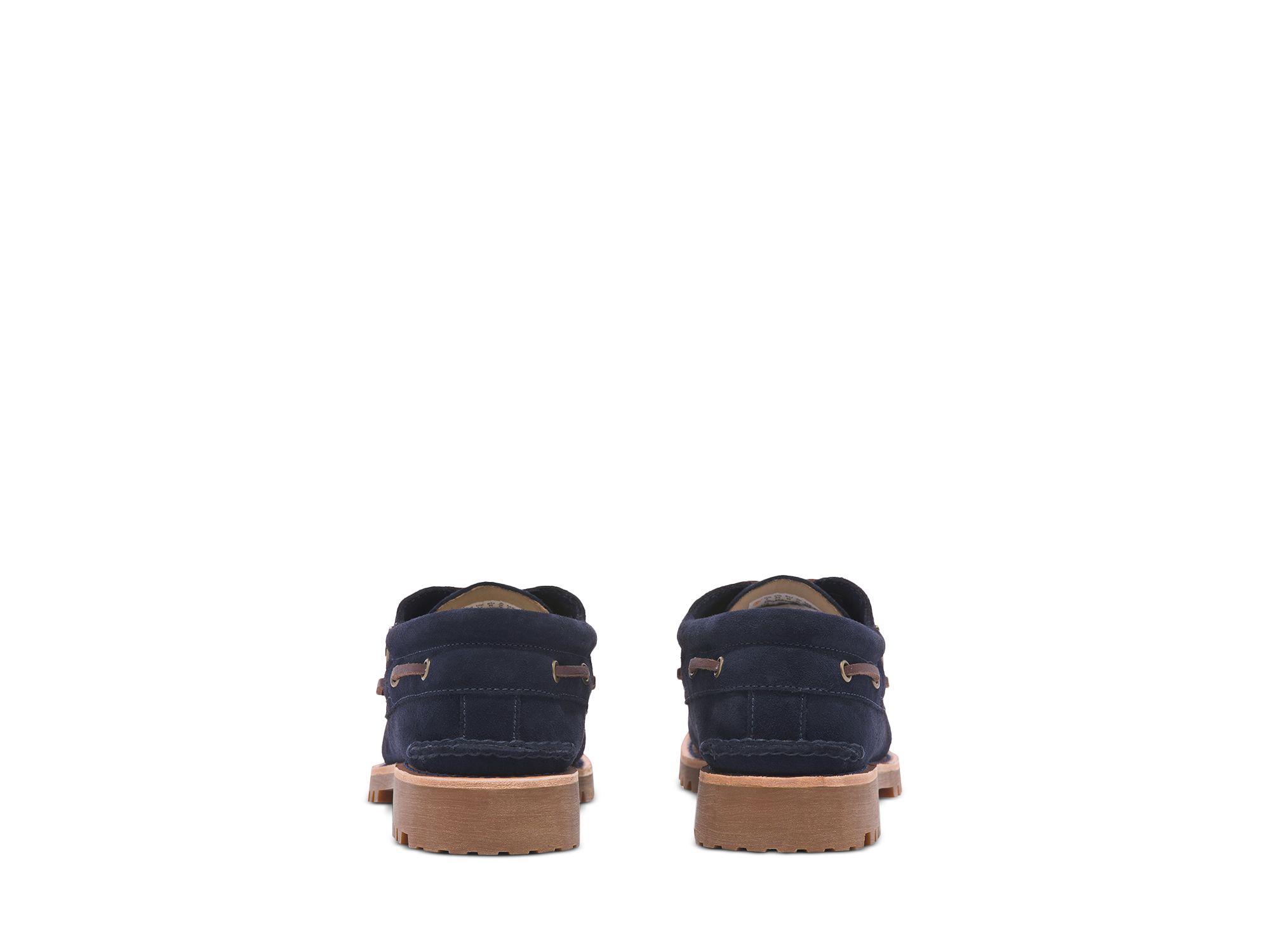 Men's C.F. Stead Indigo Suede 3 Eye Lug Handsewn Boat Shoes — Image 3