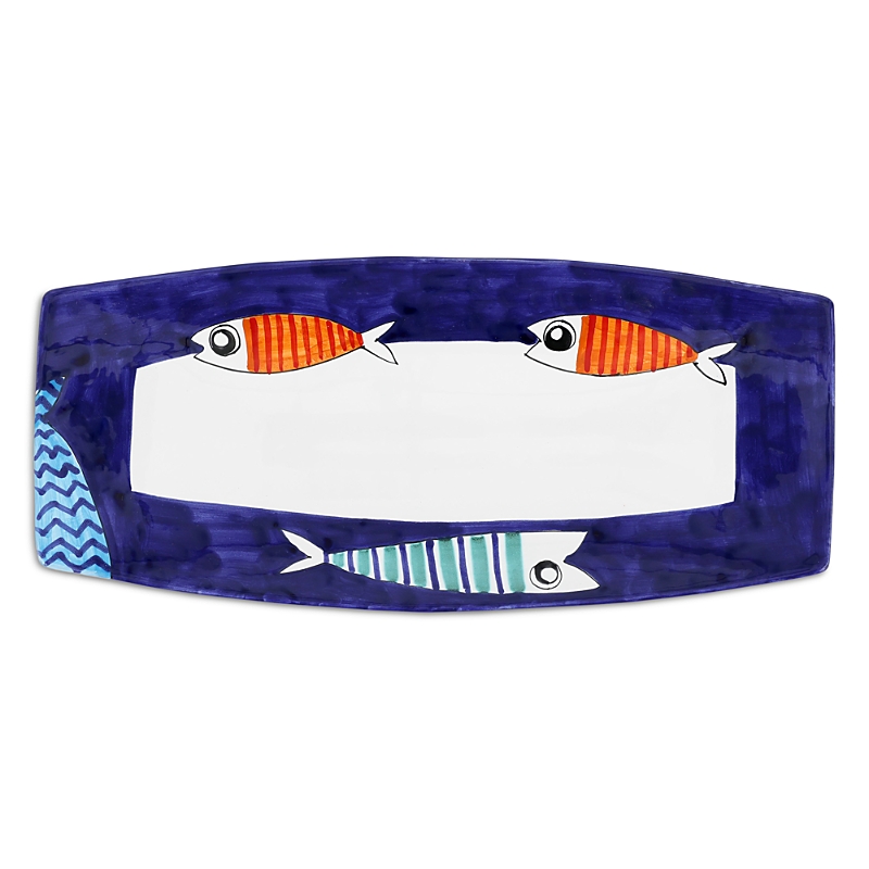 Vietri Pesce Pazzo Rectangular Platter In Open Misce