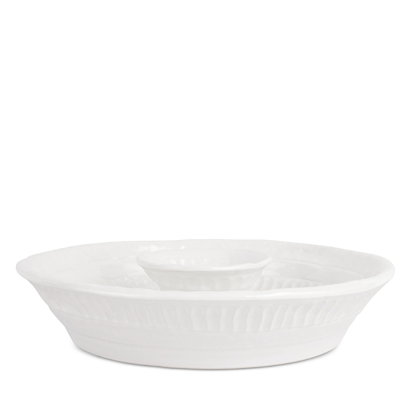 Vietri Pietra Serena Chip And Dip In White