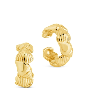 Sterling Forever Sterling Silver Cali Shell Ear Cuff Set Of 2 In Gold