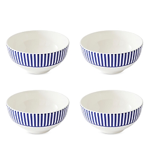 Spode Blue Italian Steccato Rimless Bowls, Set of 4