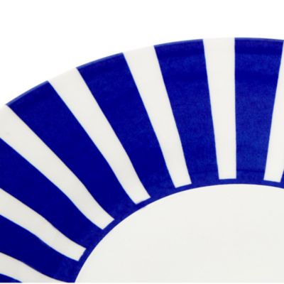 Blue Italian Steccato Bold Stripe Tidbit Plates, Set of 4