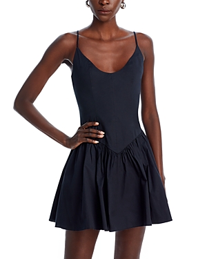 Shop Staud Dena Mini Dress In Black