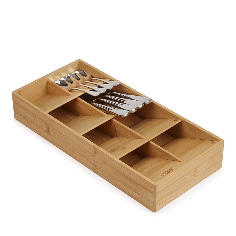 Joseph Joseph Drawerstore Large Bamboo Compact Cutlery Organizer In Light Brown