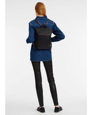 Le Foulonn&eacute; Top Zip Leather Backpack 
