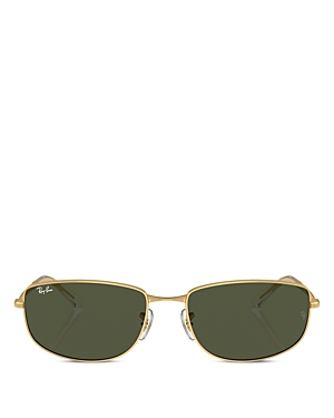 Shop Ray Ban Ray-ban Round Sunglasses, 59mm In Gold/green Solid