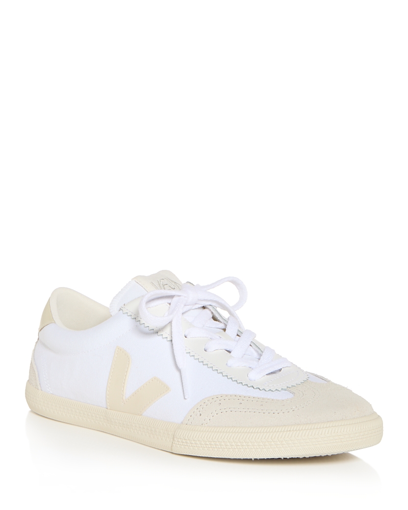 Veja Women's Volley Low Top Sneakers In White/pierre Canvas