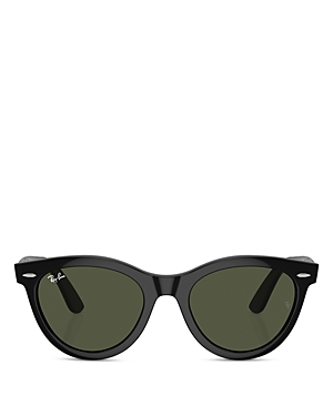 Shop Ray Ban Ray-ban Wayfarer Oval Sunglasses, 54mm In Black/green Solid