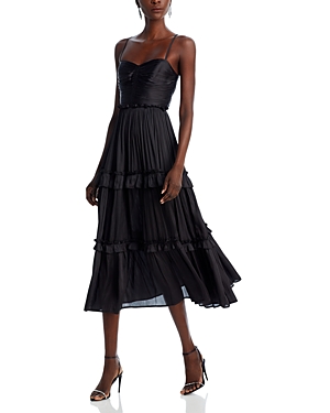 Shop Aqua Ruched Top Midi Dress - 100% Exclusive In Black