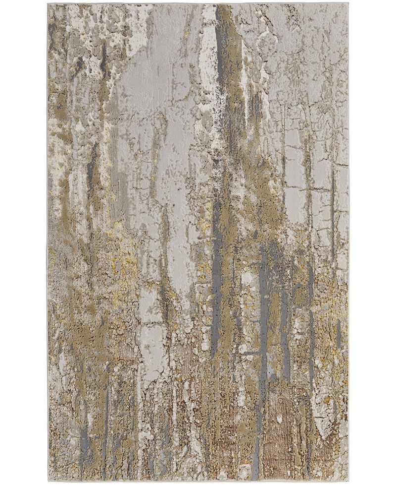Shop Feizy Aura Aur39lmf Area Rug, 3'11 X 6' In Ivory/gold