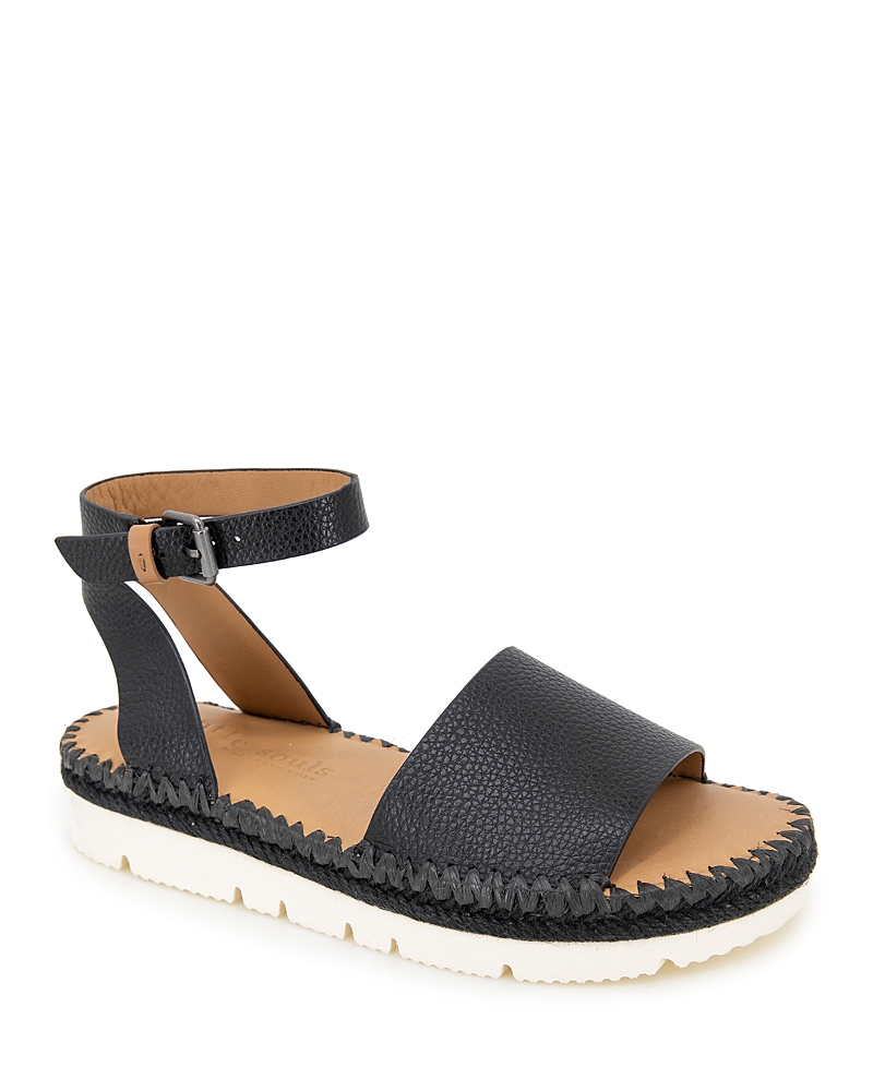 Gentle Souls By Kenneth Cole Lucille Platform Sandal In Black Leather