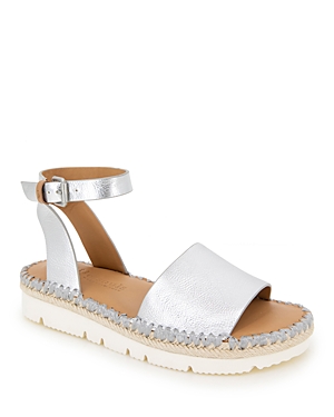 Shop Gentle Souls By Kenneth Cole Women's Lucille Platform Sandals In Silver Leather