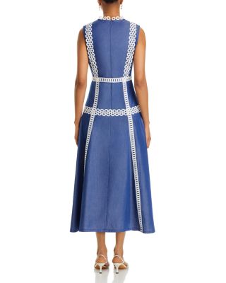 Contrast Trim Midi Dress