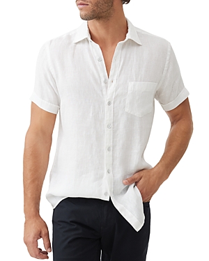 Shop Rodd & Gunn Palm Beach Short Sleeve Slim Fit Shirt In Snow