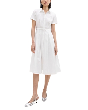 Shop Theory Belted Short Sleeve Shirt Dress In White