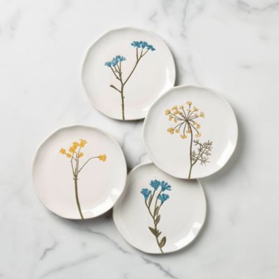 Wildflowers Tidbit Plates, Set of 4