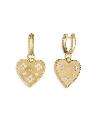 Roberto Coin - 18K Yellow Gold Diamond Venetian Princess Heart Drop Earrings