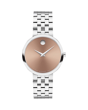 Shop Movado Museum Classic Watch, 30mm In Brown/silver