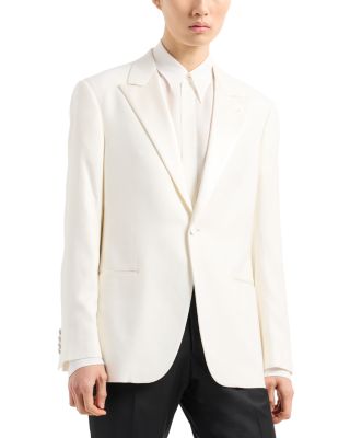 Emporio Armani Peak Lapel Regular Fit Dinner Jacket In White