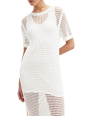 Shop Allsaints Paloma Open Knit Maxi Dress In Chalk White