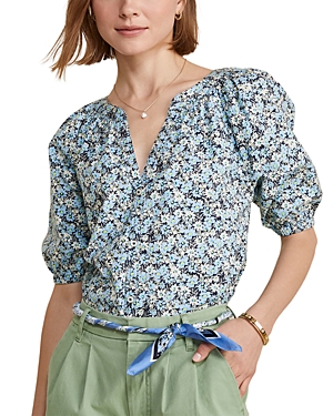 Puff Sleeve Button Front Top