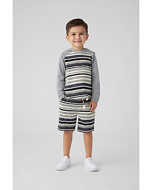 Sol Angeles Boys' Striped Pullover Hoodie - Little Kid, Big Kid In Gray